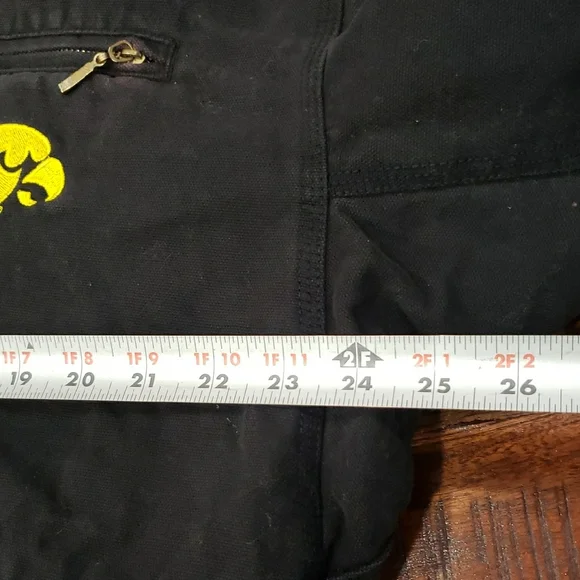 Iowa Hawkeyes Vintage Black Hooded Chore Jacket - Picture 8 of 11